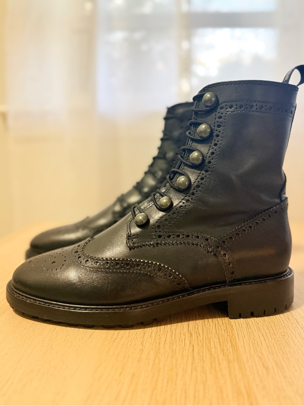 Dior Black Leather Brogue-Style Chukka Boots